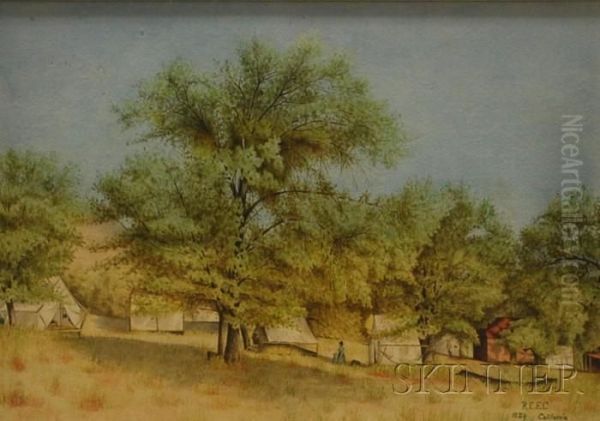 Camp In The Sierra Madre, 
California Oil Painting by Richard Edw. Elliot Chambers