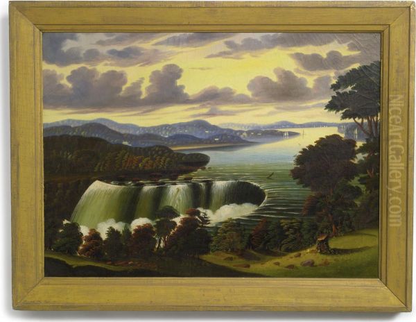 Niagara Falls Viewed From Goat Island Oil Painting by Thomas Chambers