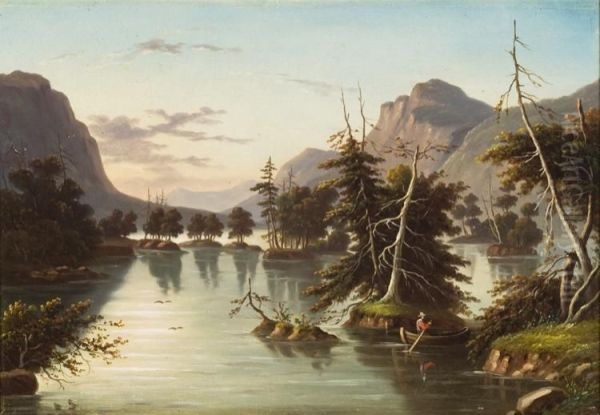 Boating In The Hudson River Valley Oil Painting by Thomas Chambers