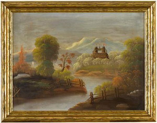 Landscape With Castle Oil Painting by Thomas Chambers