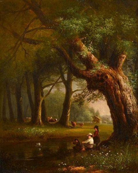 Under The Willows Oil Painting by Benjamin Champney