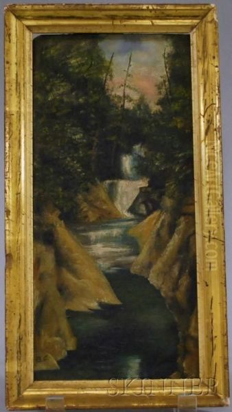 Waterfall Oil Painting by Benjamin Champney