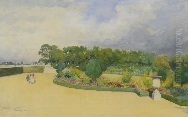 Garden Of Versailles Oil Painting by James Wells Champney