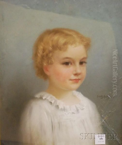 Portrait Bustof A Young Child Oil Painting by James Wells Champney