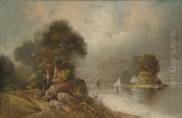 Hudson Valley Landscape Oil Painting by William Henry Chandler