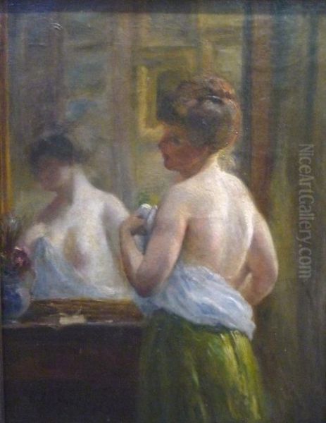 Femme A La Toilette Oil Painting by Gustave Frederic Chanet