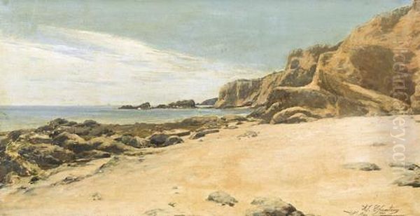 Strandpartie Bei Saint-marc-sur-mer Oil Painting by Alexandre Jacques Chantron