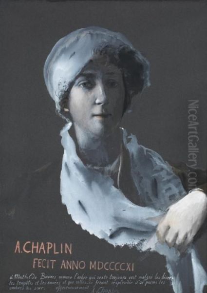 Portrait De Mathilde Baviers Oil Painting by Arthur Chaplin