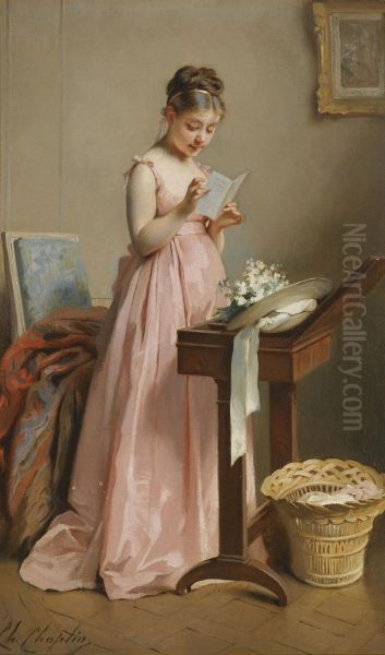 Fille A La Lecture Oil Painting by Charles Josua Chaplin