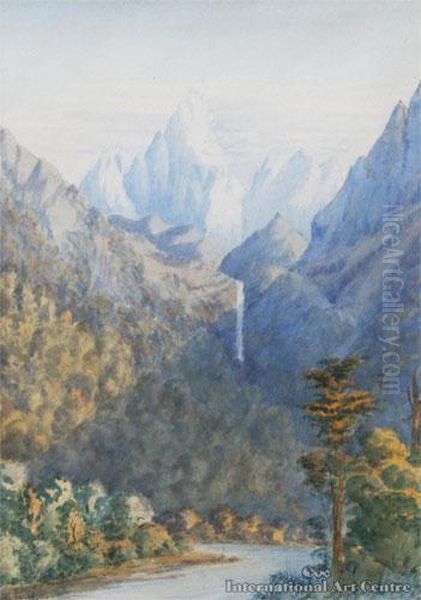 Scene In The Gorge Of The Routeburn Oil Painting by Ernest Arthur Chapman