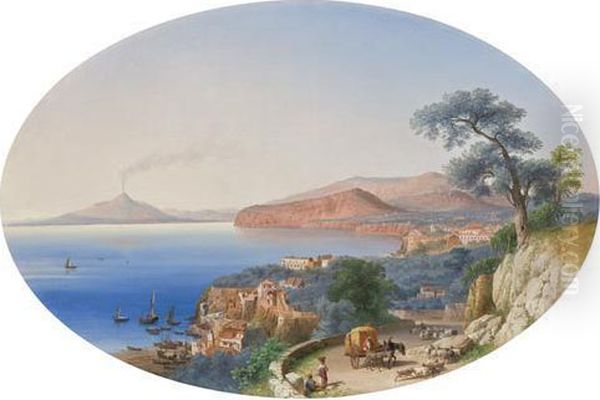 View Near Naples Oil Painting by John Gadsby Chapman