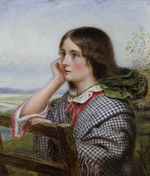 A Country Lass Oil Painting by John Watkins Chapman