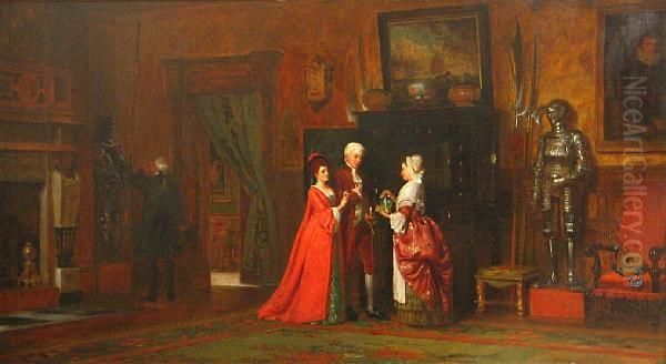 Visiting A Country House Oil Painting by John Watkins Chapman