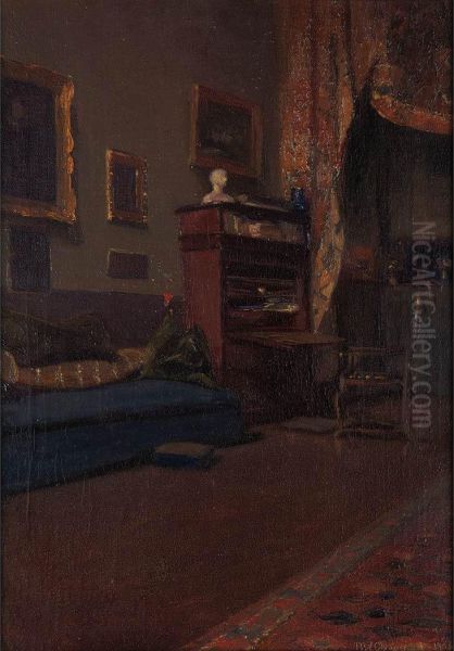 Interior Oil Painting by Minerva Josephine Chapman