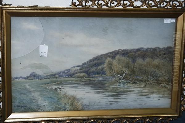 A Rural Waterway Oil Painting by R. Hamilton Chapman