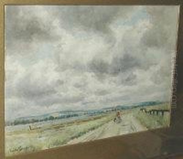 Near Langstone Bridge, Hayling, Ireland Oil Painting by R. Hamilton Chapman