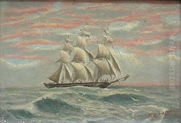 Ship At Sea- Oil Painting by W.J. Chapman