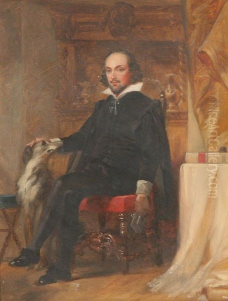 Shakespeare With His Dog Oil Painting by Alonzo Chappel