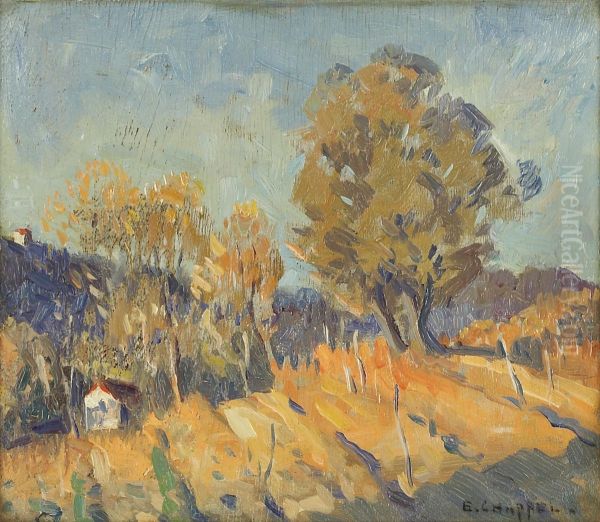 Landscape With Little Houses Oil Painting by Edward Chappel