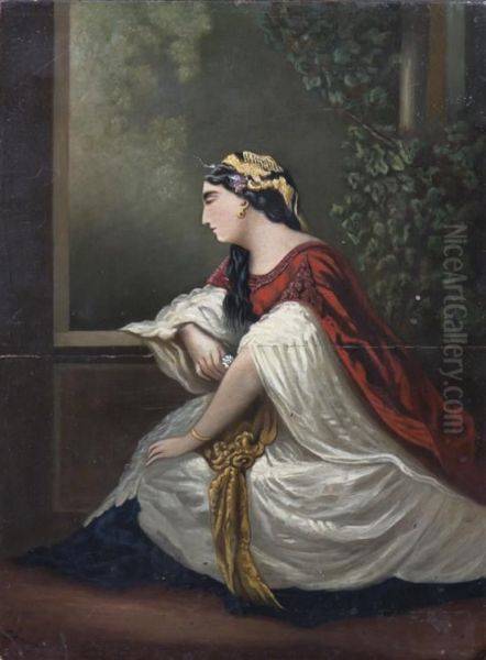 Mournful Lady Oil Painting by Chappon