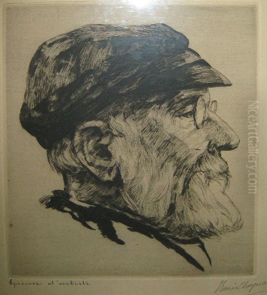 Homme En Profil Oil Painting by Henri Michel Antoine Chapu