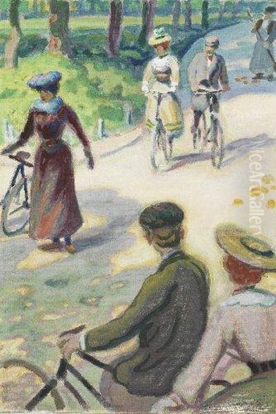 Au Bois De Boulogne Oil Painting by Pierre Chapuis