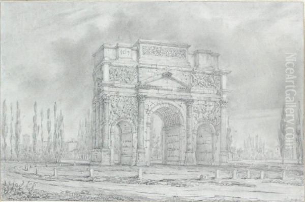 L'arc De Triomphe Oil Painting by Nicolas Marie Joseph Chapuy