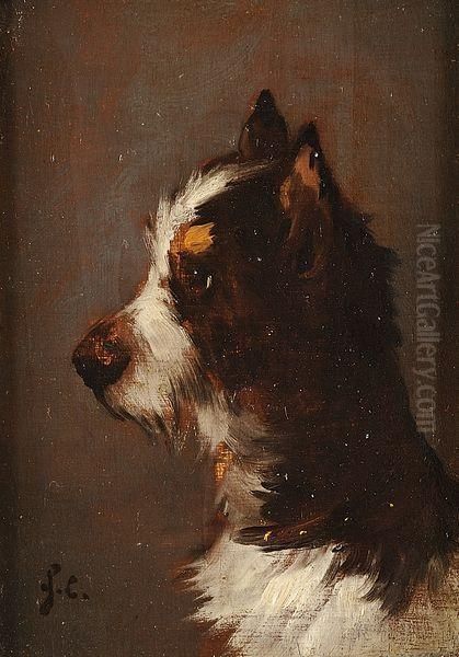 Portrait De Chien Oil Painting by Jules Chardigny