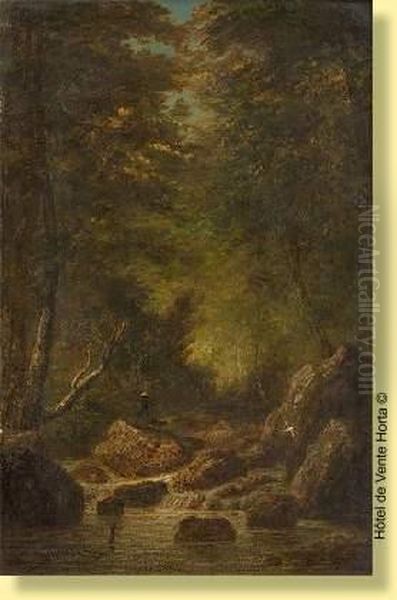 Le Chasseur A La Cascade Oil Painting by Gabriel-Gervais Chardin