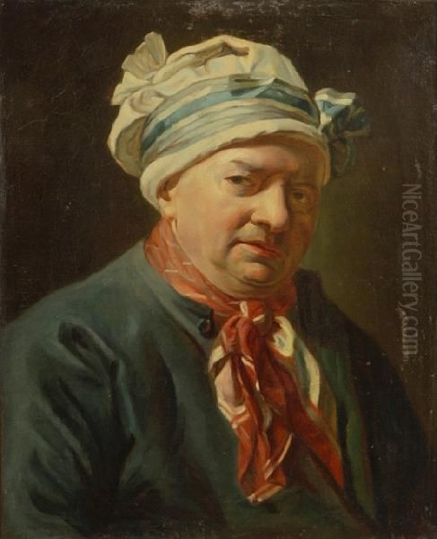 A Portrait Of A Man With A Headscarf Oil Painting by Jean-Baptiste-Simeon Chardin