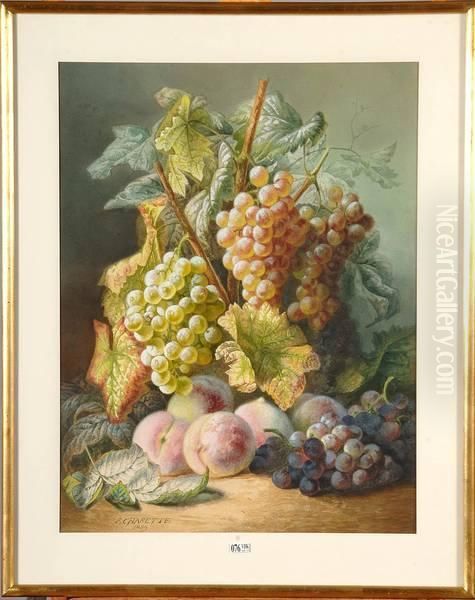 Nature Morte Aux Fruits Oil Painting by Francois Charette-Duval