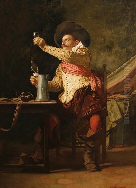 The New Wine Oil Painting by Eduard Charlemont