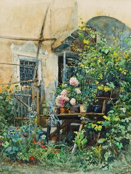 Garten Oil Painting by Hugo Charlemont