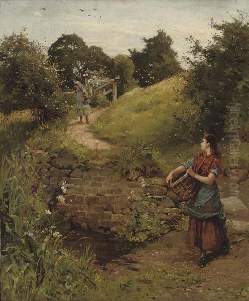 The Path To The Brook Oil Painting by James Charles