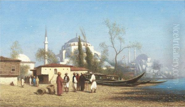 Tophane, Constantinople Oil Painting by Charles Theodore Frere