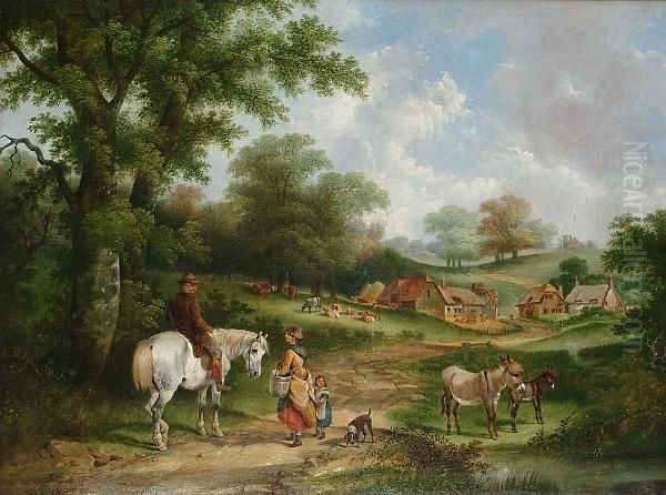 Returning Home Oil Painting by William Charles