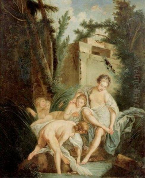 Nymphes Au Bain Oil Painting by Jacques Charlier