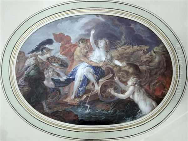 Perseus And Andromeda Oil Painting by Jacques Charlier