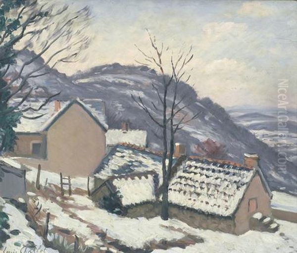 Village De Morvan Sous La Neige by Louis Charlot