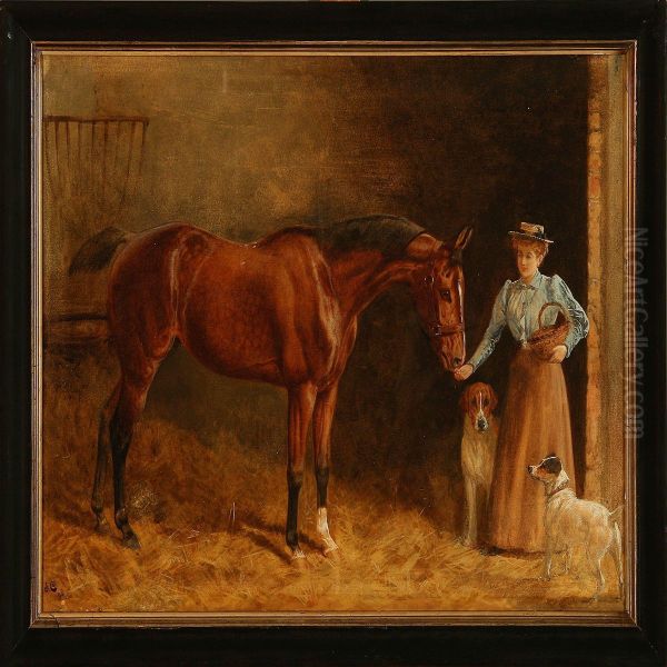 Feeding The Horse Oil Painting by John Charlton