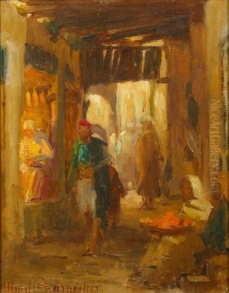 Souk A Tunis Oil Painting by Albert Charpentier