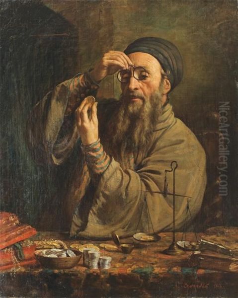 The Jewish Money Lender Oil Painting by Auguste Charpentier