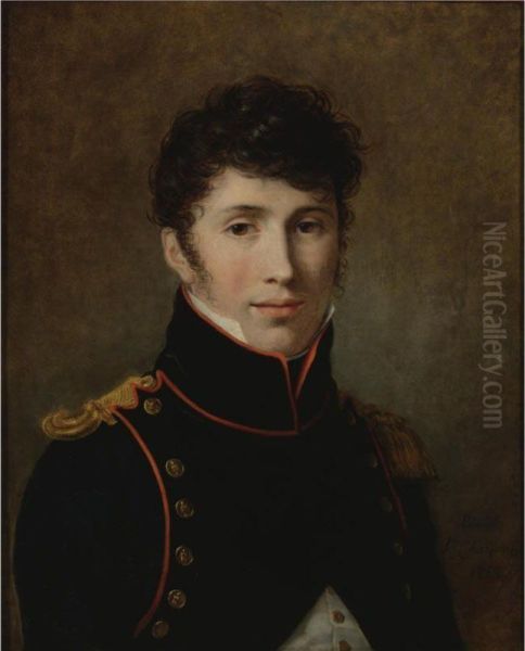 Portrait Of A Young Officer Oil Painting by Constance M. Blondel Charpentier