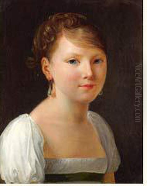 Portrait De Jeune Fille Oil Painting by Constance M. Blondel Charpentier