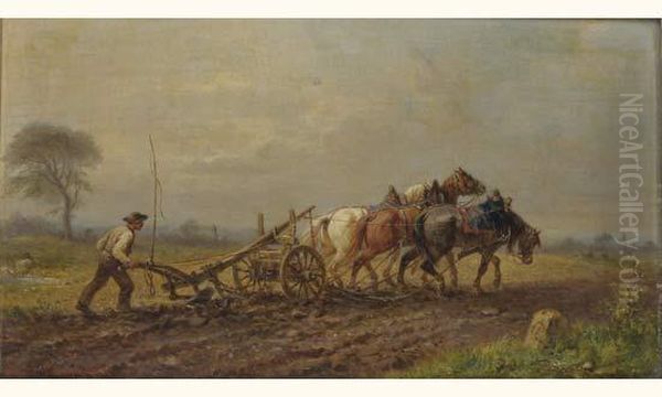 Scene De Labour Oil Painting by Eugene Charpentier