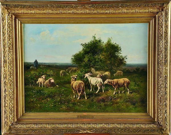 berger Et Troupeau De Moutons Oil Painting by Albert Charpin