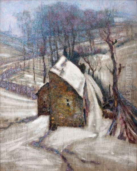 Paysage De Neige Oil Painting by Victor Charreton