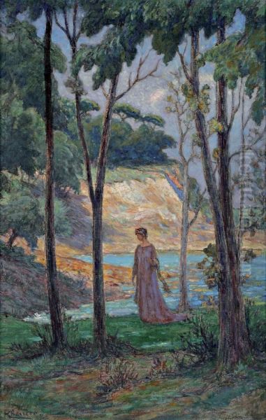 Promeneuse Oil Painting by Henri Charrier