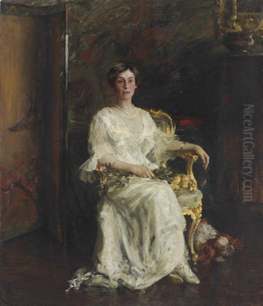 Portrait Of A Lady Oil Painting by William Merritt Chase