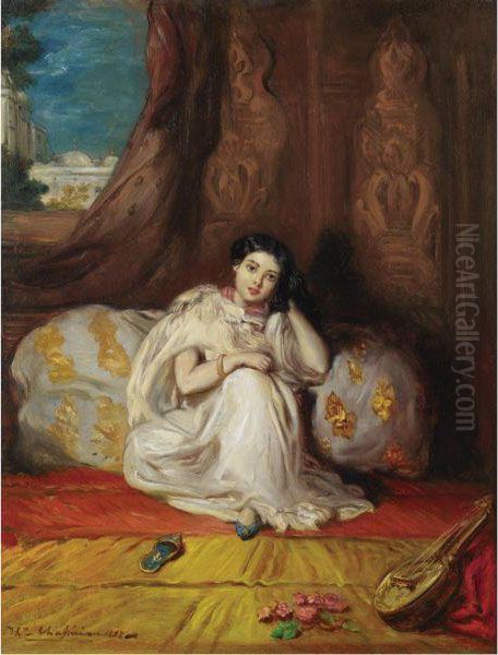 Jeune Fille Mauresque, Assise Dans Un Riche Interieur (almee) Oil Painting by Theodore Chasseriau